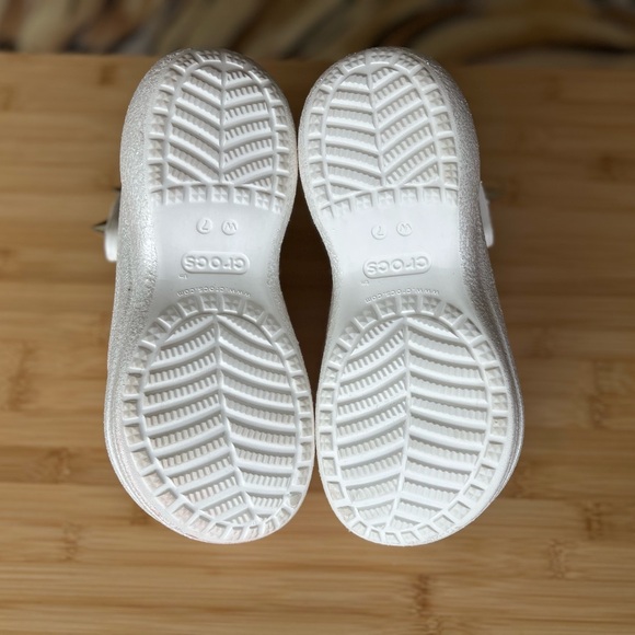 Crocs White Glitter Stud Bae Women’s 7 Studded Punk Crocs - Picture 6 of 12